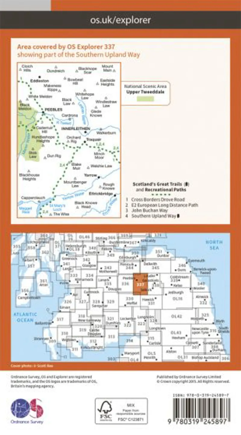 OS Explorer Map 337 - Peebles and Innerleithen-1